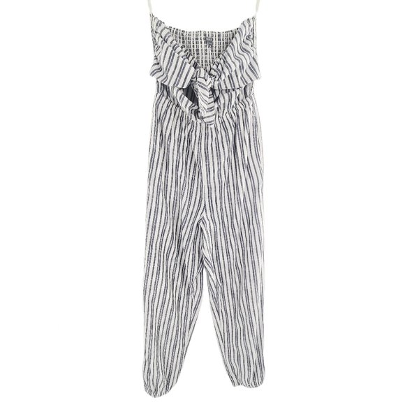 Aerie Strapless Tie Front Pinstripe Jumper - Picture 3 of 8